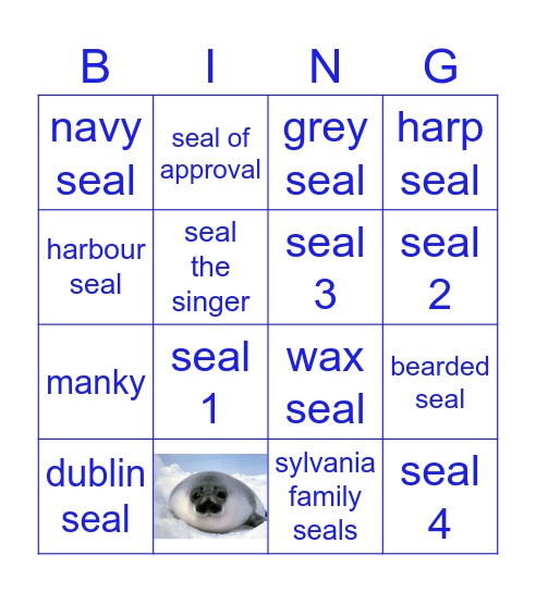 Seal Bingo Card