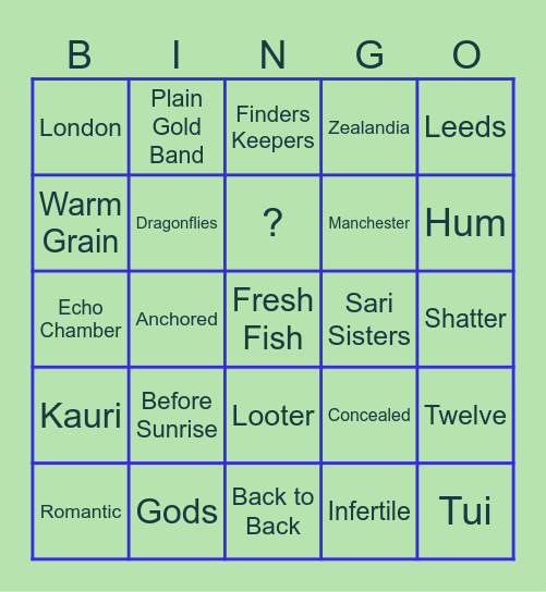 Worlds and Lives Bingo Card