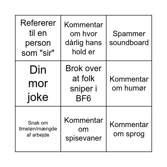 Holten bingo Card
