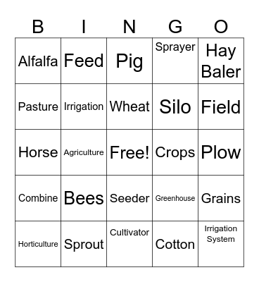 Ag Bingo Card