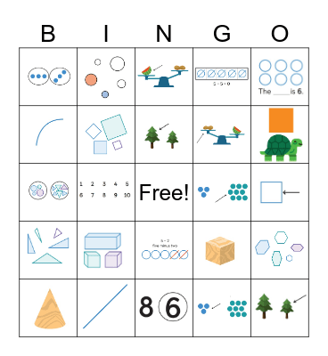 Kindergarten Math Vocabulary- Amplify Math Bingo Card