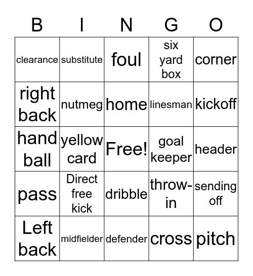 Soccer Bingo! Bingo Card
