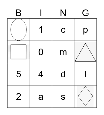 2D and 3D Shapes Bingo Card