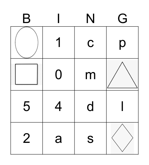 2D and 3D Shapes Bingo Card