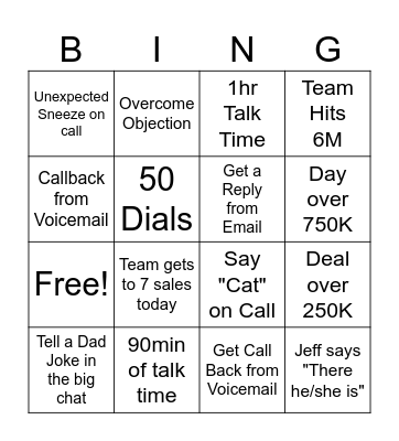 Big Market Bingo Card