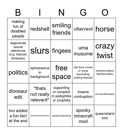 bingo!!!!!!!! Bingo Card