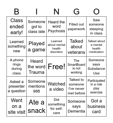 CIT BINGO Card