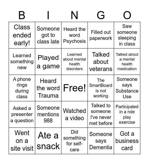 CIT BINGO Card