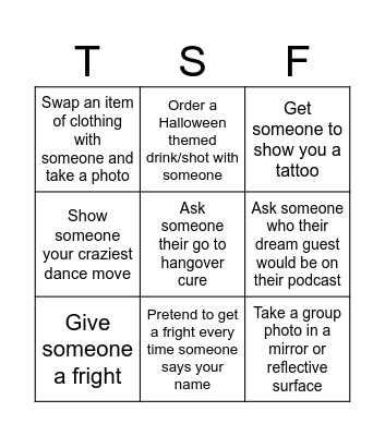 That’s So Fruity Halloween Pub Crawl Bingo Card