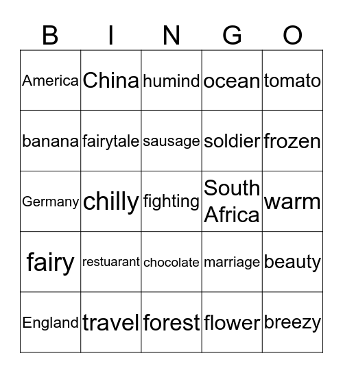 G4 Bingo Card