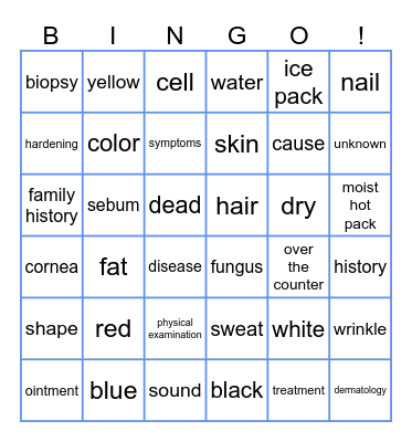Medical Terminology Bingo! Bingo Card