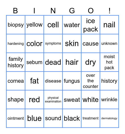 Medical Terminology Bingo! Bingo Card