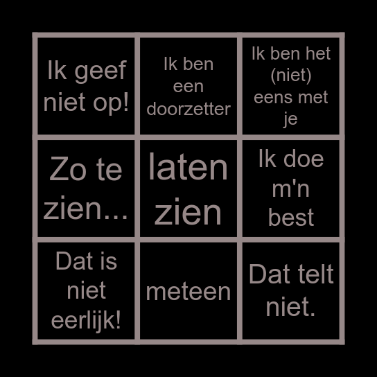 WOORD BINGO betterdutch Bingo Card