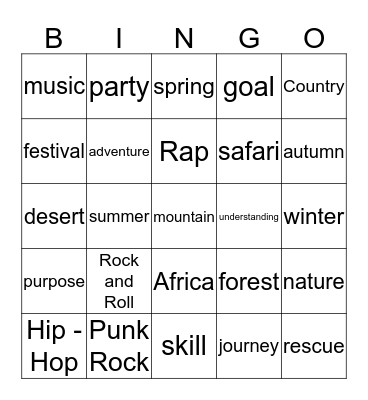 G6 Bingo Card