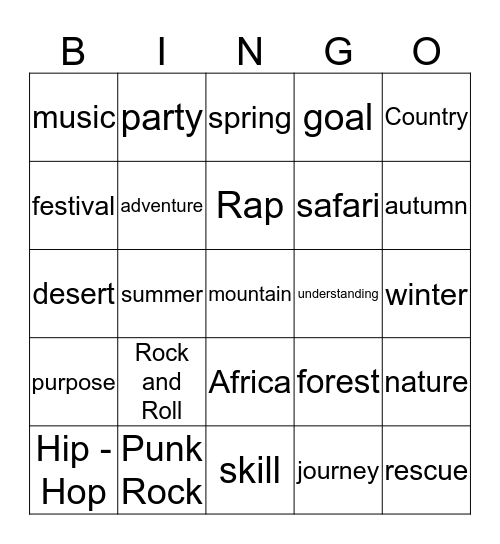 G6 Bingo Card