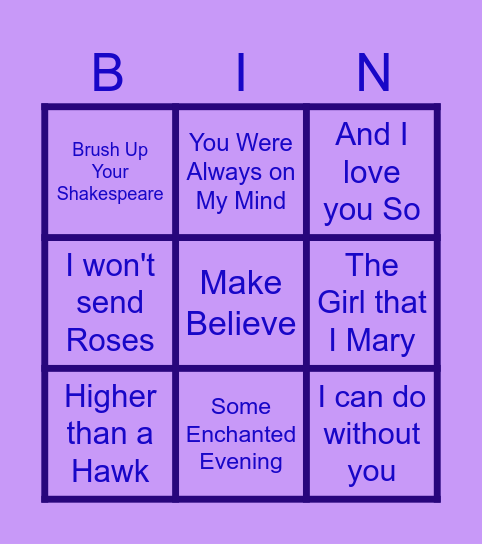 Howard Keel Songs! Bingo Card