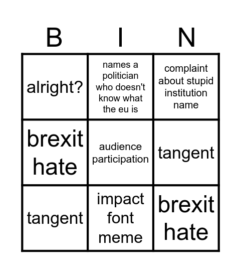 eu law bingo Card