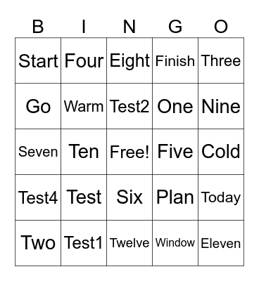 TUTOR PERINI BINGO Card