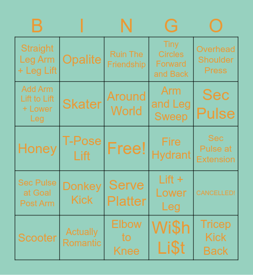 The Life of a Pilates Swiftie Bingo Card