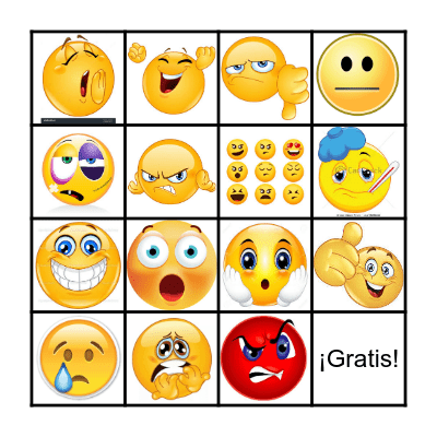 Las Emociones Bingo Card