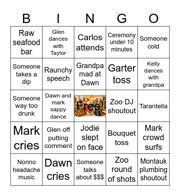 Wedding at Cana Bingo Card