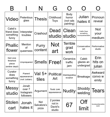 3rd Floor Bingo Card