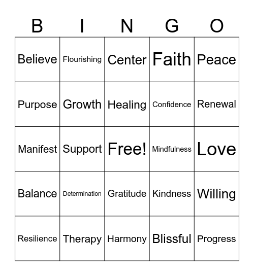 Flourishing Minds  Bingo Card