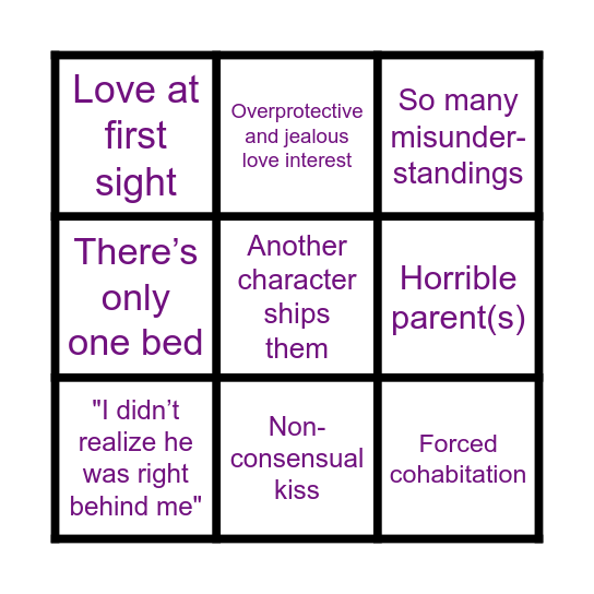 Bl Tropes Tic-Tac-Toe Bingo Card