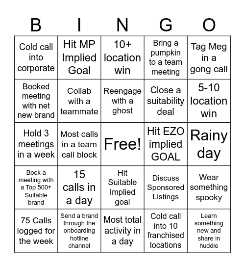 Emerging Brands Halloween Bingo Card