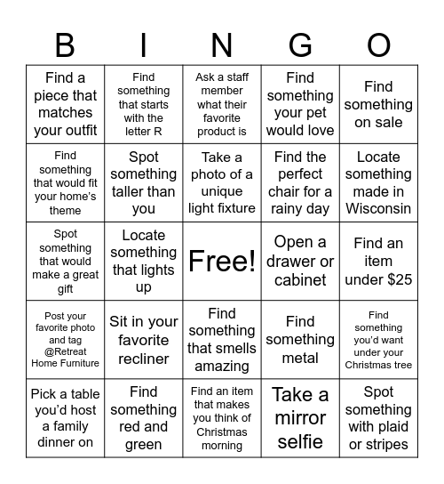 Black Friday Bingo Card