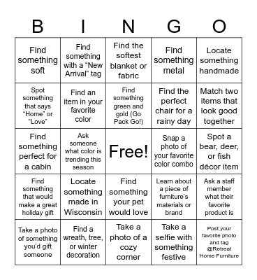 Black Friday Bingo Card