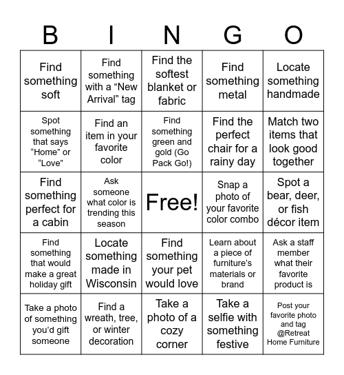 Black Friday Bingo Card