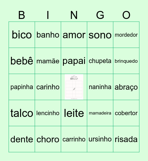 Chá de Fraldas do Bernardo Bingo Card