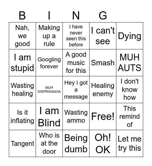 8BitBovine Bing Bingo Card