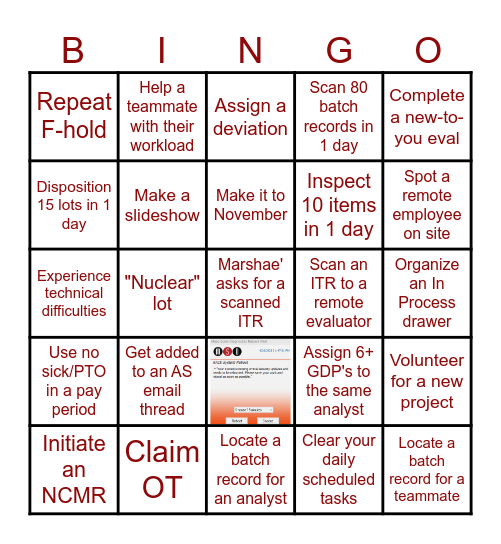 Q4 Bingo Card