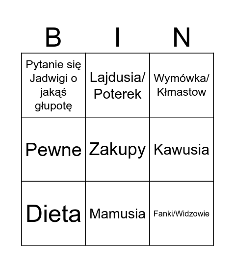 Makówka Bingo Card