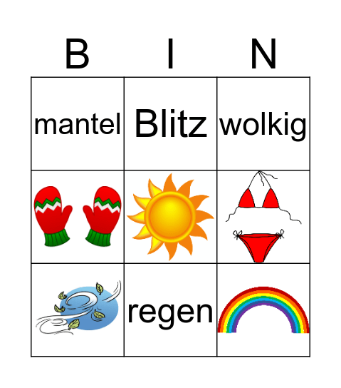 Wetter  Bingo Card