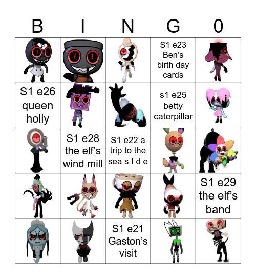 Dandy’s world Bingo Card