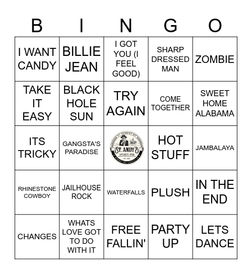 Dead Celebrity Night Bingo Card