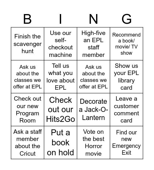Sprucewood Open House! Bingo Card