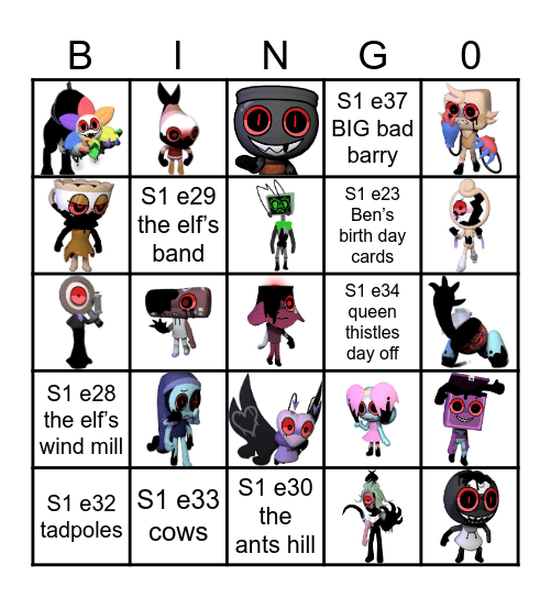 Dandy’s world Bingo Card
