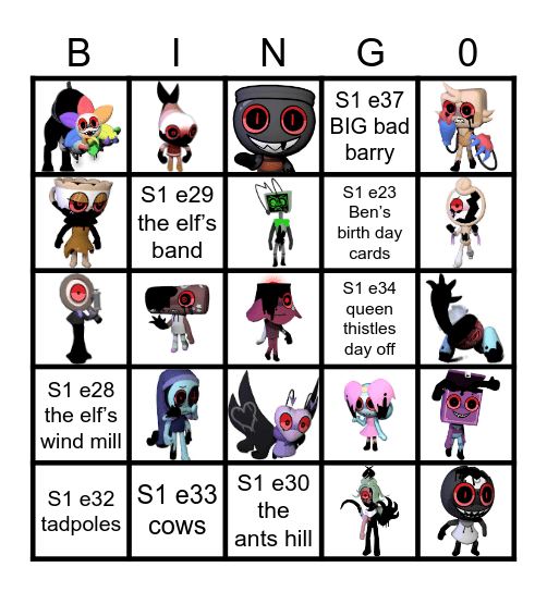 Dandy’s world Bingo Card