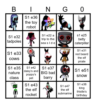 Dandy’s world Bingo Card