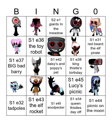 Dandy’s world Bingo Card