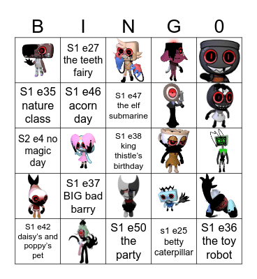 Dandy’s world Bingo Card