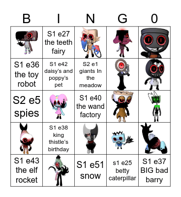 Dandy’s world Bingo Card