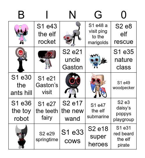 Dandy’s world Bingo Card