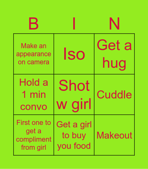 Party Bingo Card