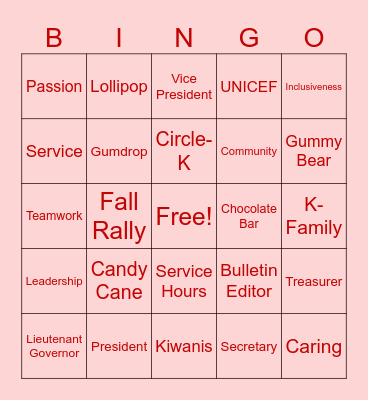 Fall Rally Bingo Cards Bingo Card