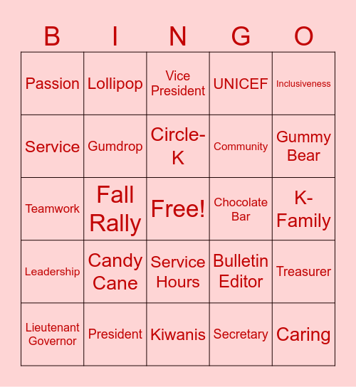 Fall Rally Bingo Cards Bingo Card